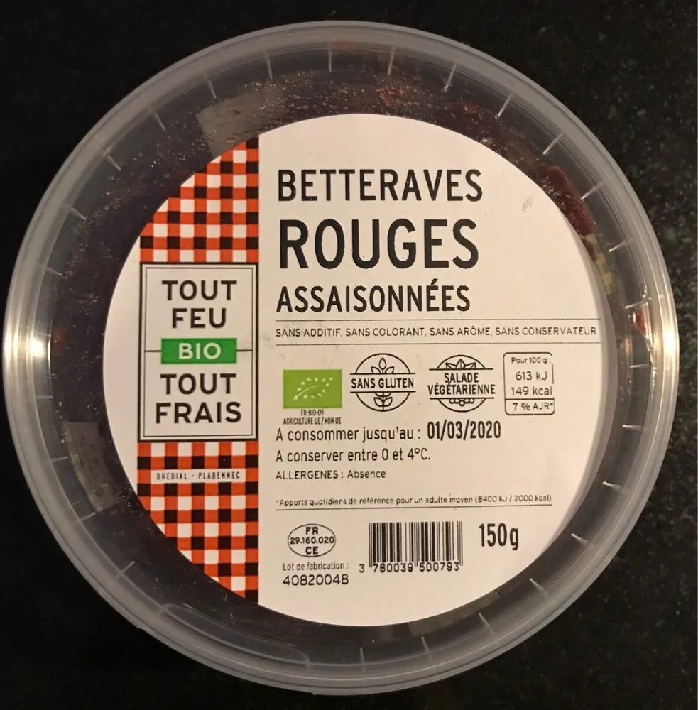 BETTERAVES ROUGES ASSAISONNEES