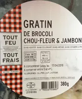 Gratin de brocolis chou-fleur et jambon