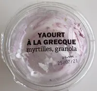 Yaourt à la grecque, myrtilles et granola