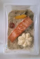 Saumon à l'oseille, flan de courgettes