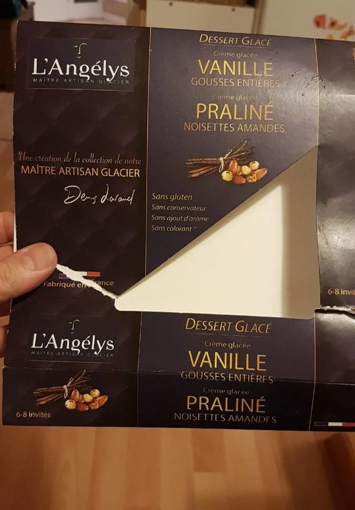 Crème glacée vanille praliné