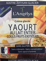 Creme glacee yaourt lait entier coulis de fruit exotique