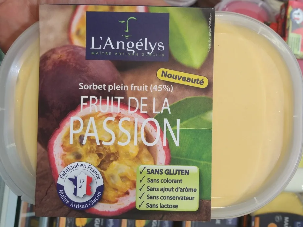 Sorbet plein fruit Fruit de la passion (45%) 750