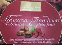 Crème glacée macaron framboise