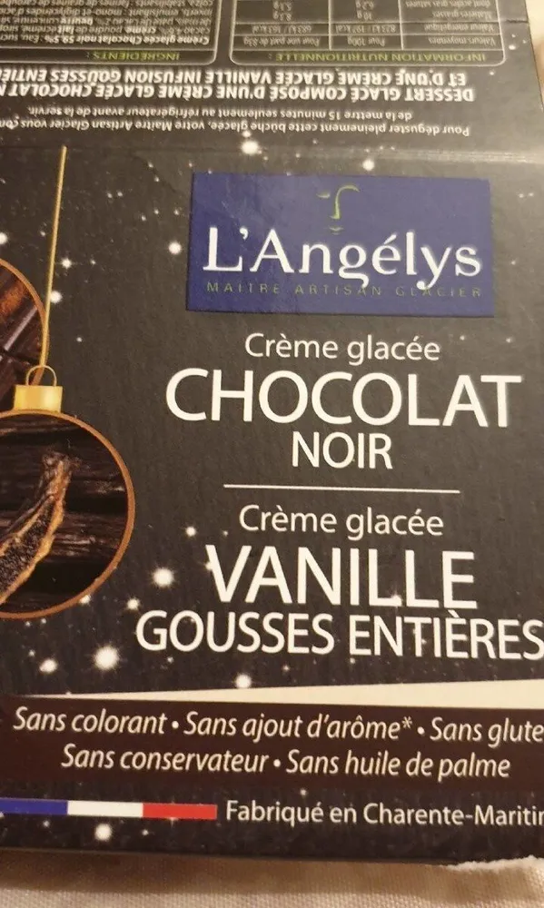 Creme glacée chocolat noir vanille