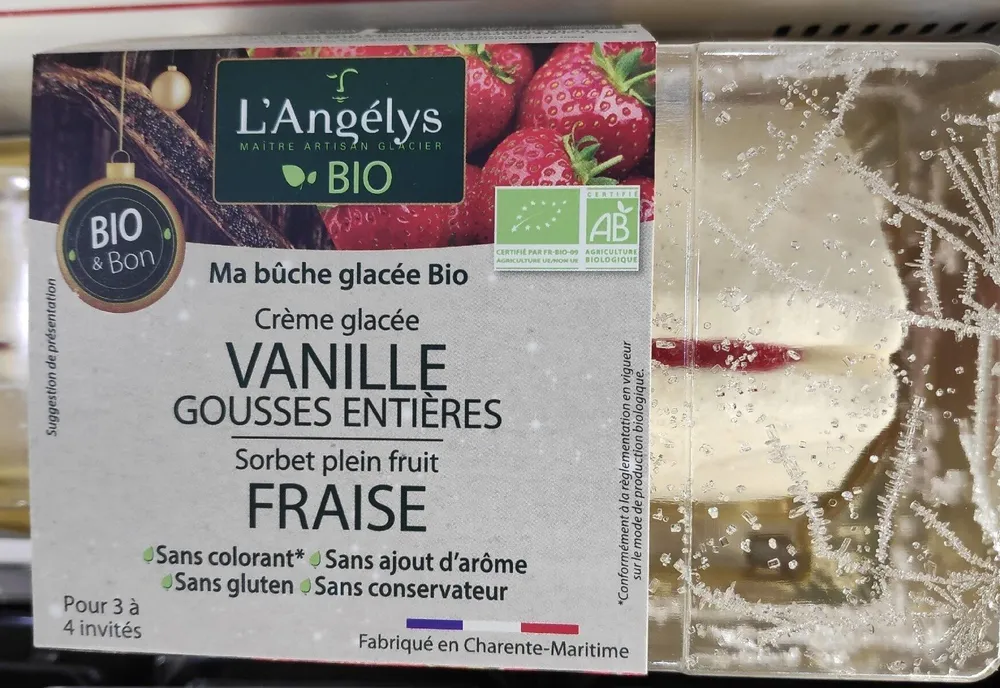 Buche glacée vanille fraise