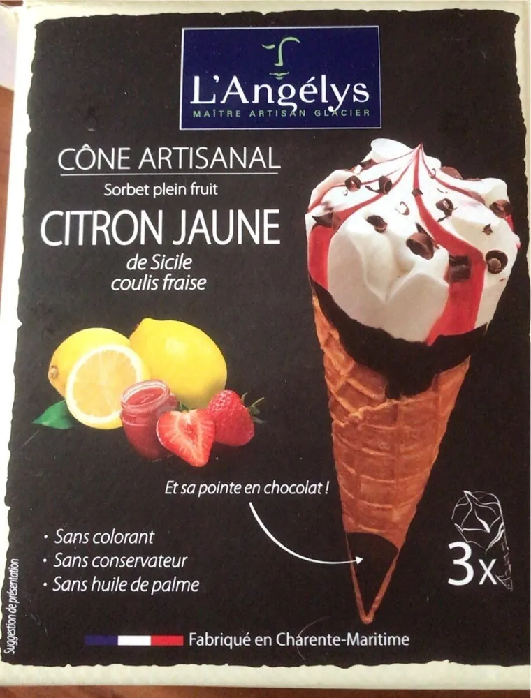 Cône artisanal citron jaune