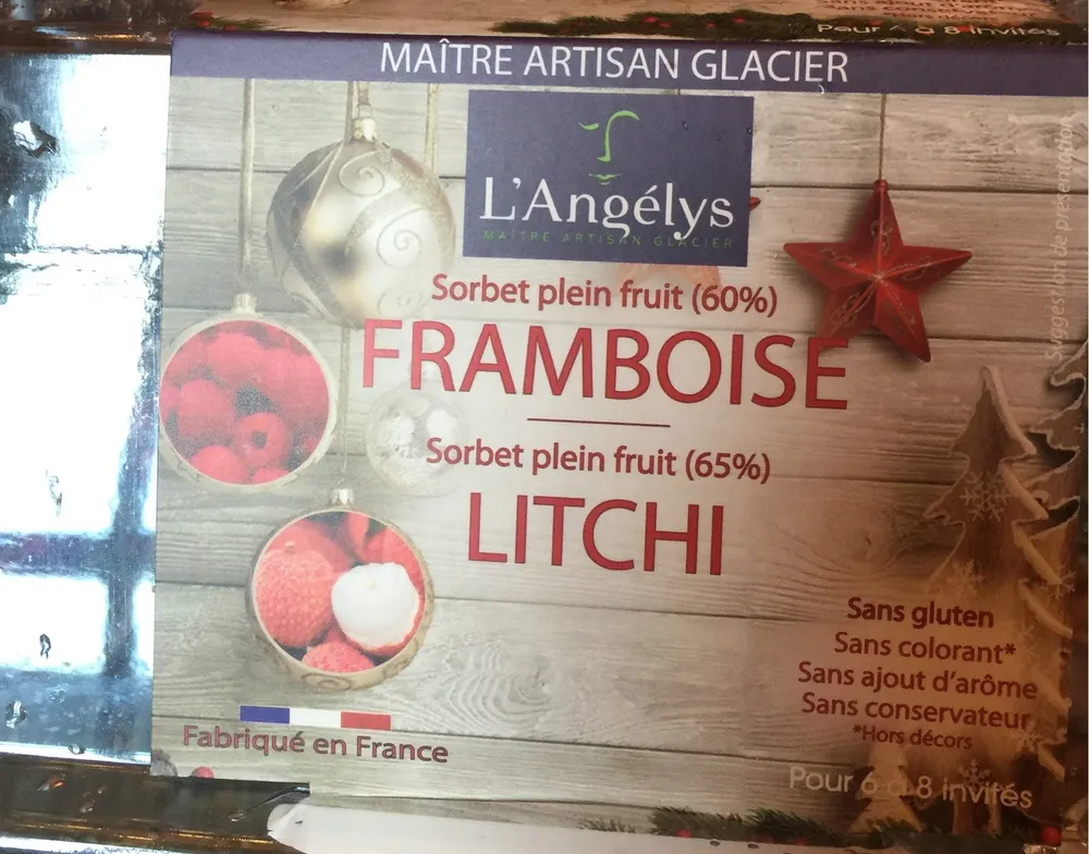 Bûche glacée sorbet frambroise/litchi