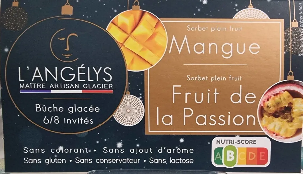 Buche sorbet mangue fruit de la passion