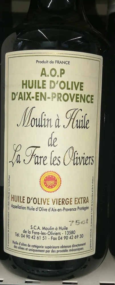 Huile d'olive d'Aix-en-Provence vierge extra - AOP