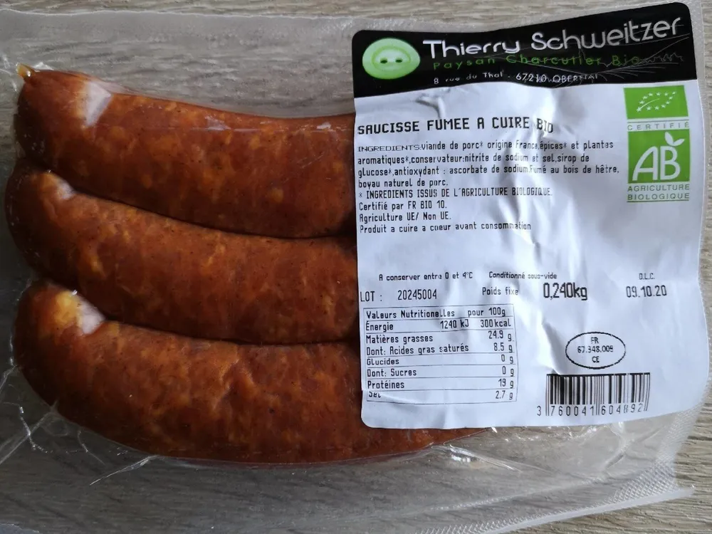 Saucisse fumée à cuire