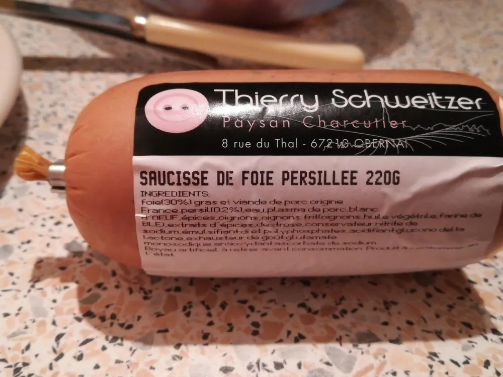 Saucisse de foie persillée