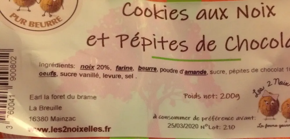 Cookies aux noix et pépites de chocolat