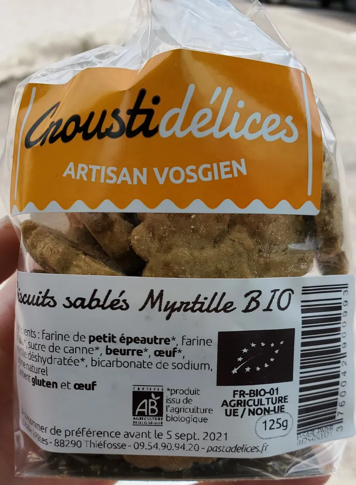 Biscuits sablés myrtille bio