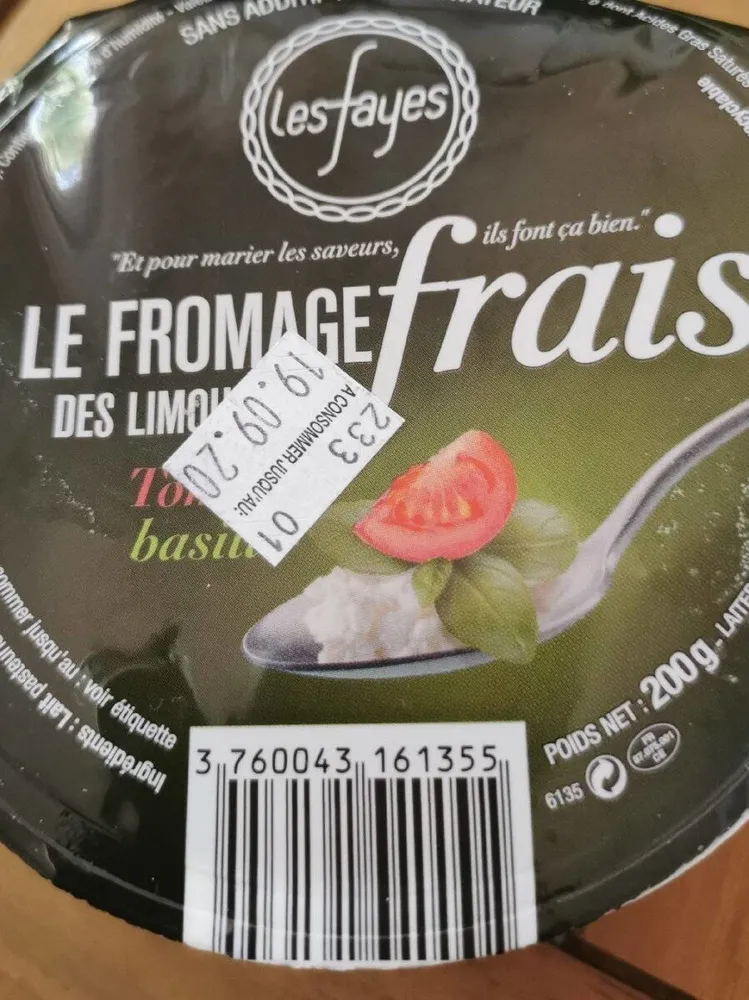Fromage frais des limousins tomates basilic