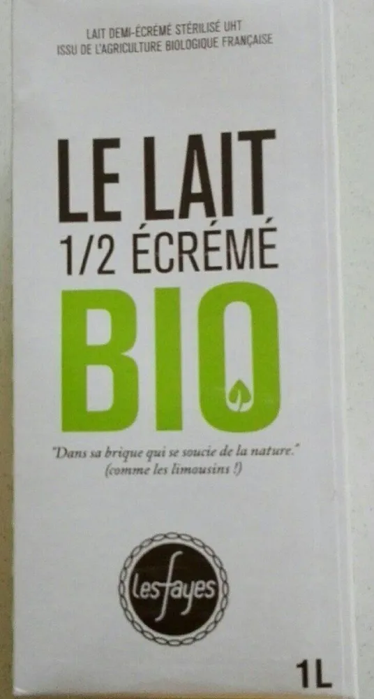 Le lait demi écrémé bio