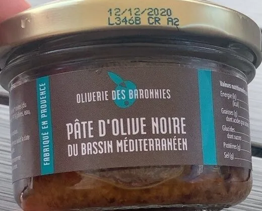 Pâte d’olive noire du bassin méditerranéen