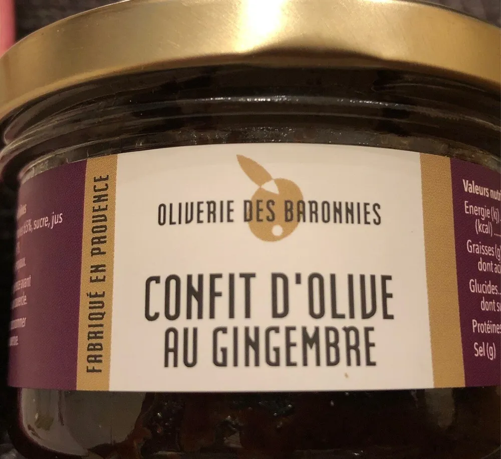 Confit d'olive au gingembre