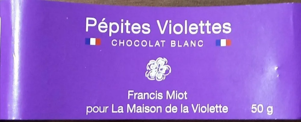Pépites violettes chocolat blanc
