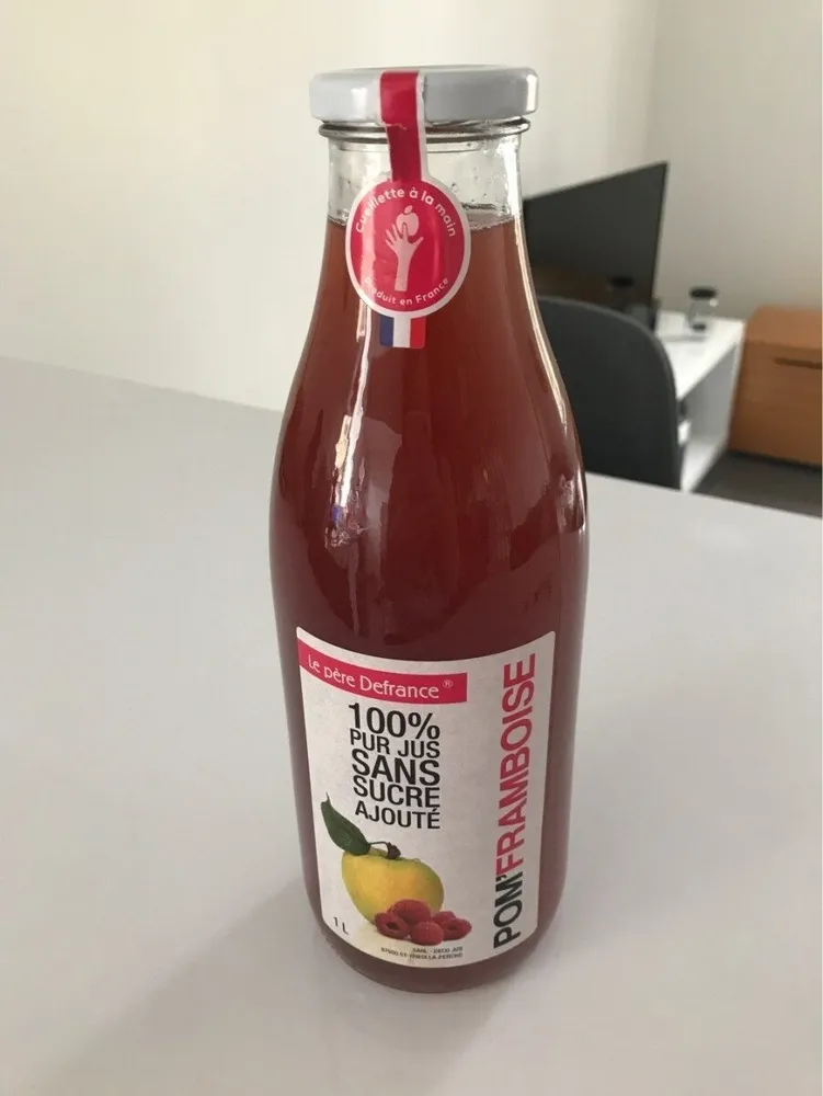 Jus de pomme framboise