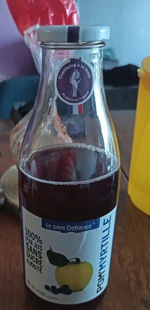 100% pur jus sans sucre ajouté Pom'myrtille