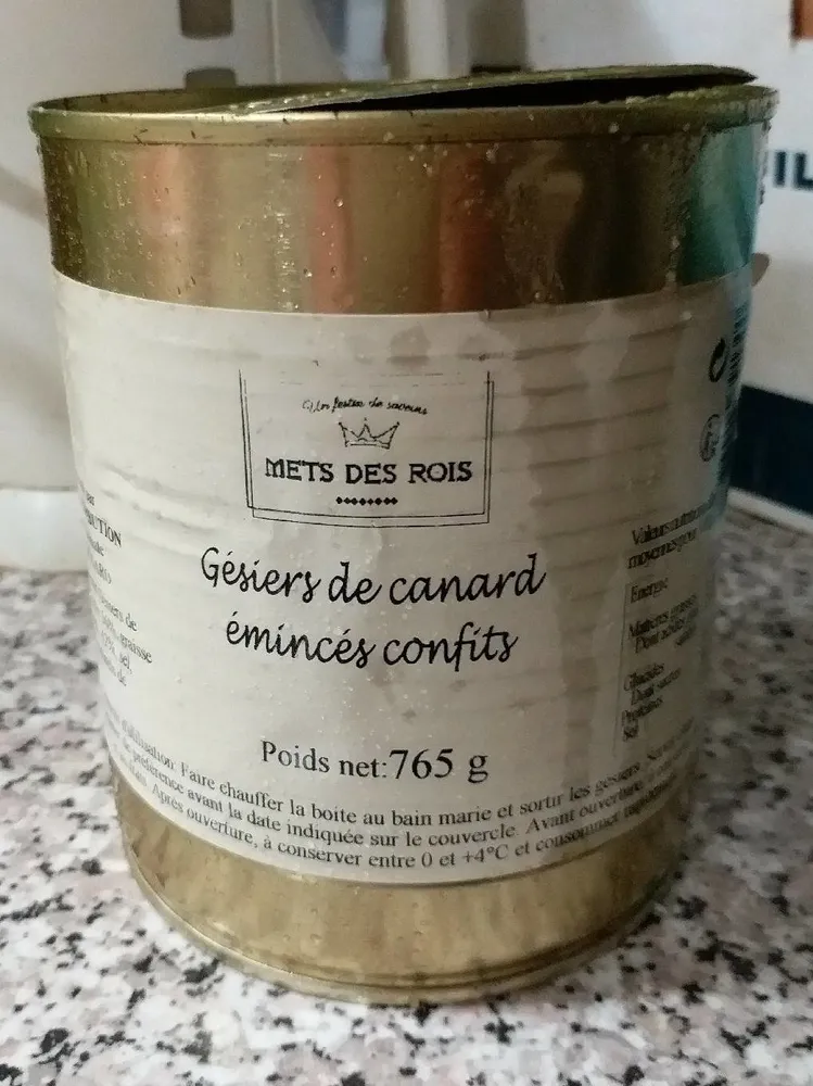 Gesiers de canard émincés confits
