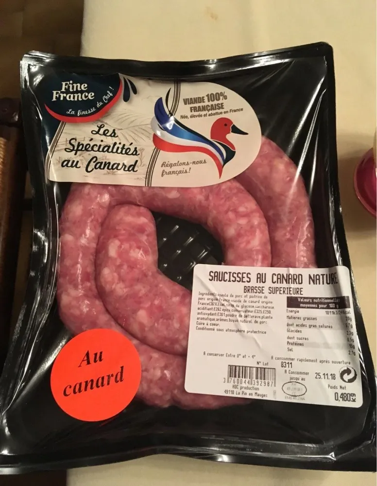 Saucisse de canard fine france
