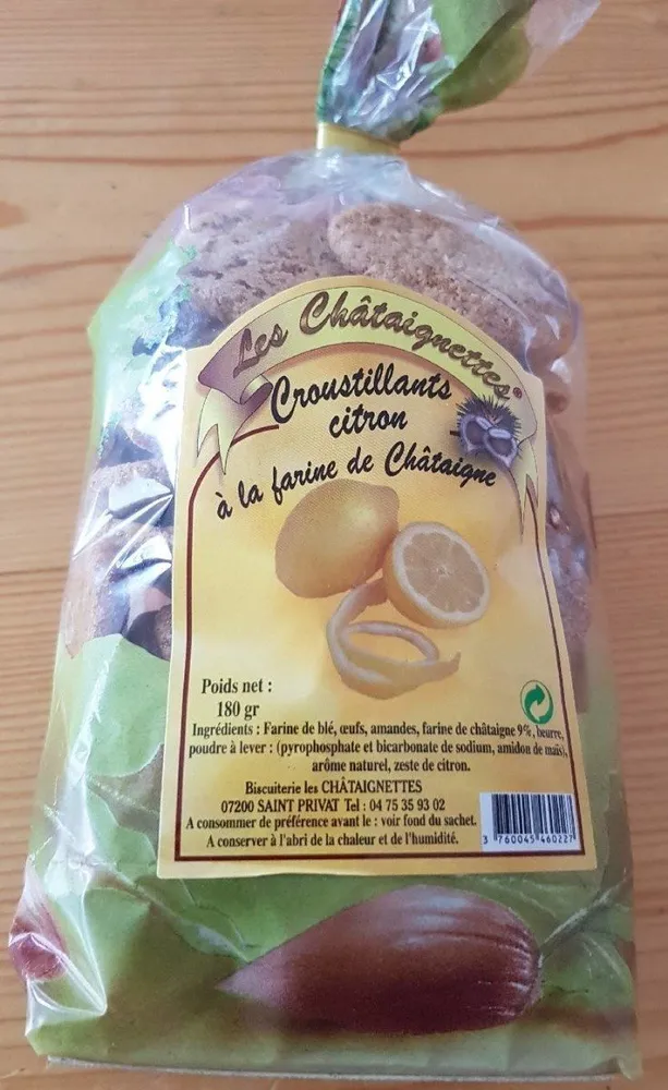 Croustillants citron à la farine de châtaigne