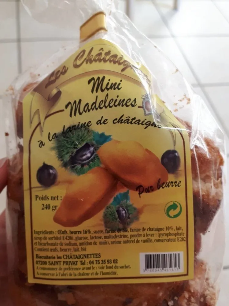 Mini madeleines à la farine de châtaigne