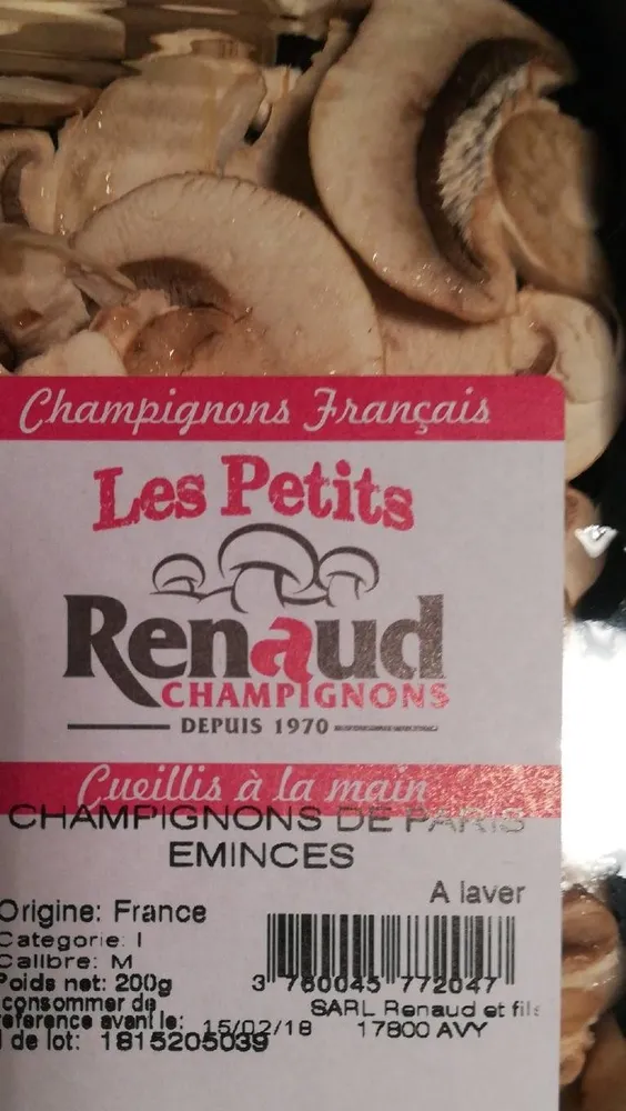 Champignons de Paris émincés
