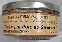 Terrine pur porc au genièvre
