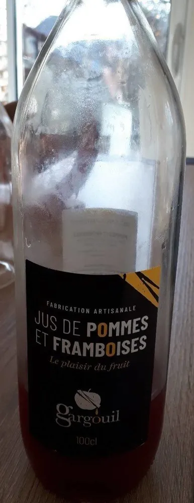 Jus de fruit pasteurisé pommes et framboises