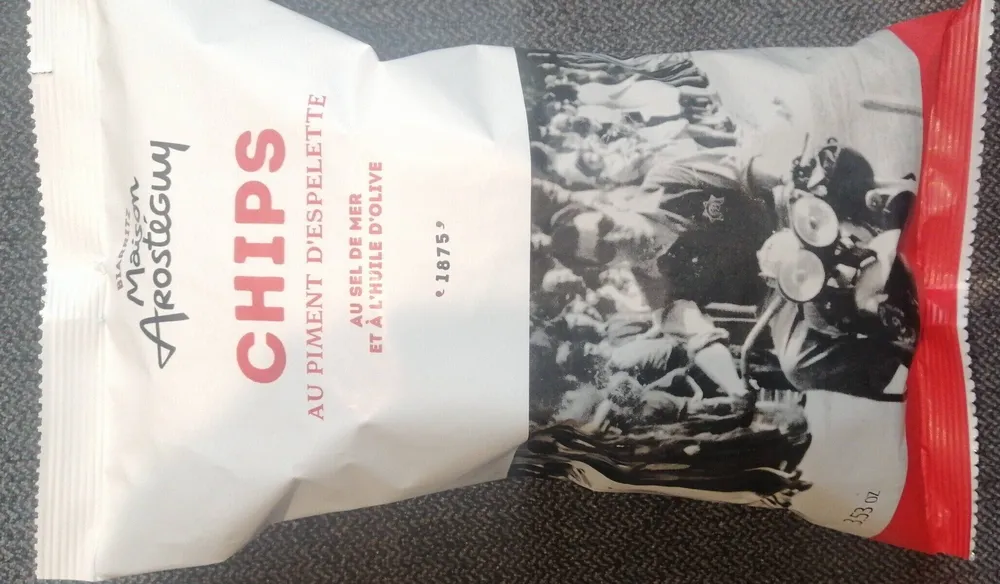Chips au piment d'Espelette au sel de mer et à l'huile d'olive