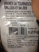 Graine de tournesol grillées et salées