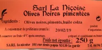 Olives noires pimentées