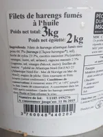 Filets de harengs fumés à l'huile