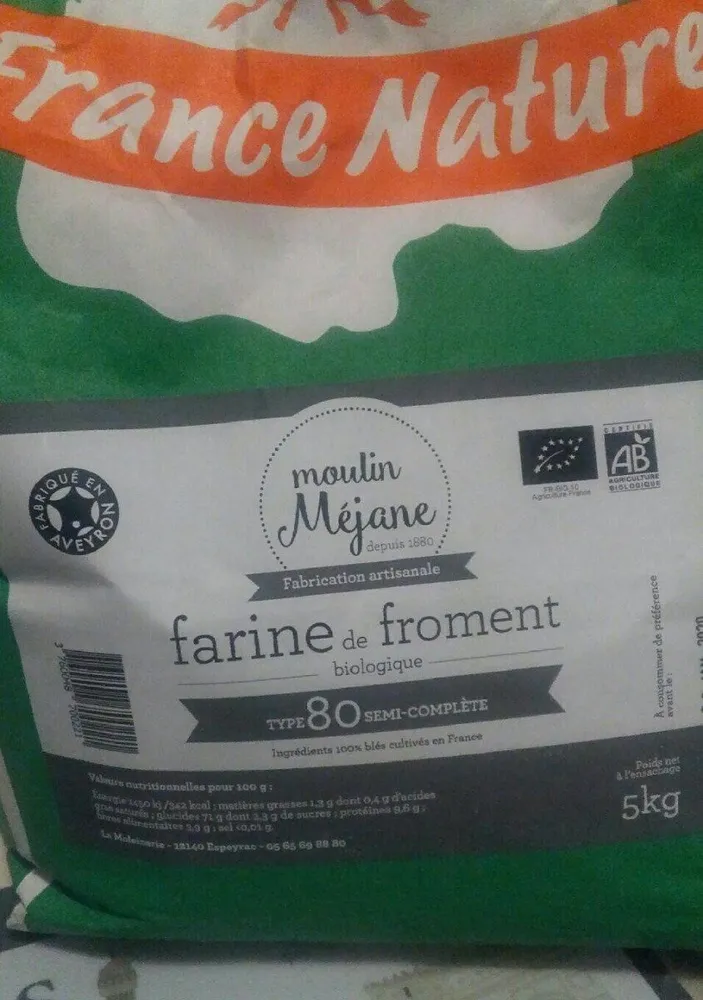 Farine de froment type 80 semi-complète