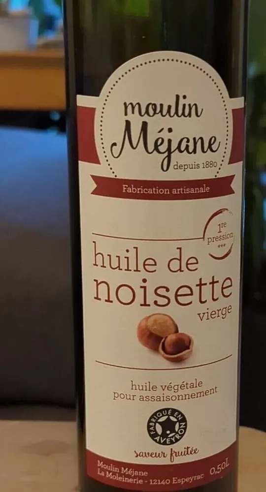 Huile de noisette vierge