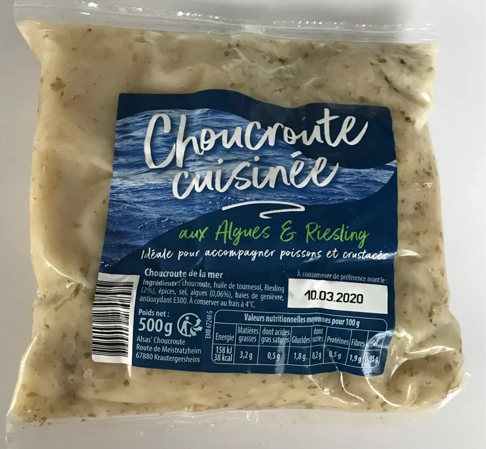 Choucroute cuisinée aux algues et riesling