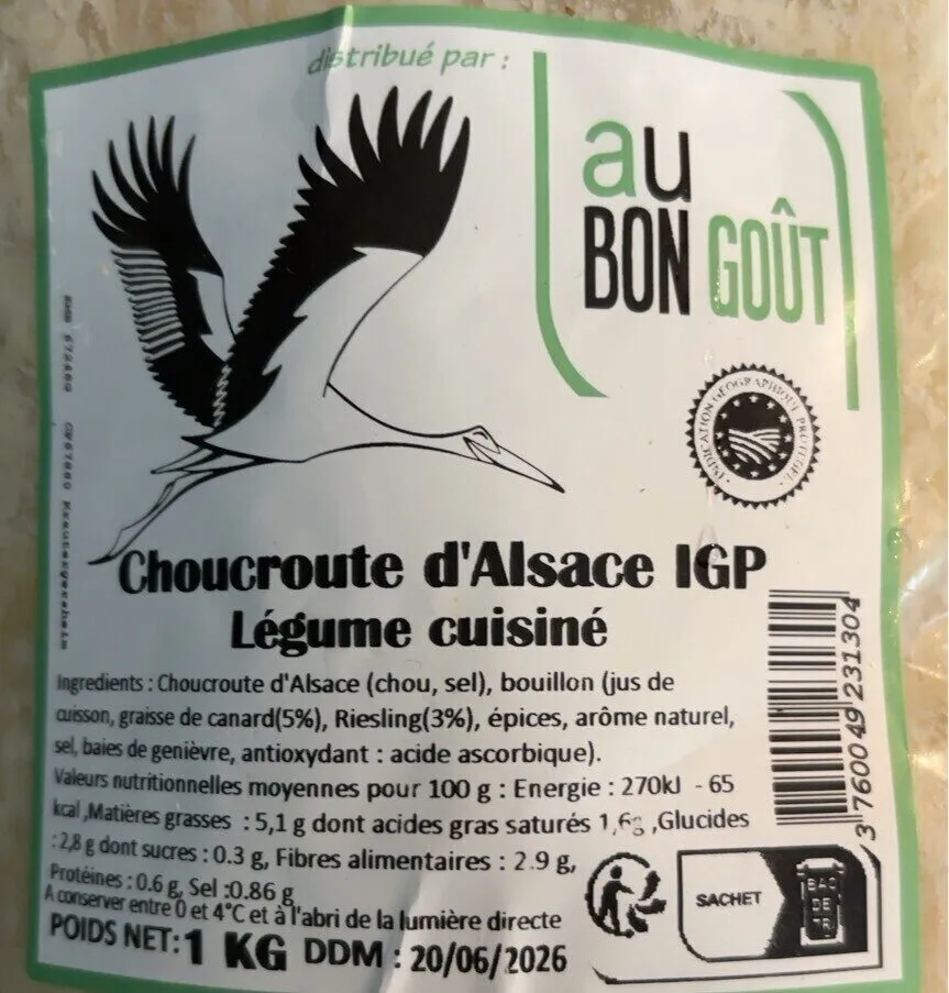 Choucroute alsace igp