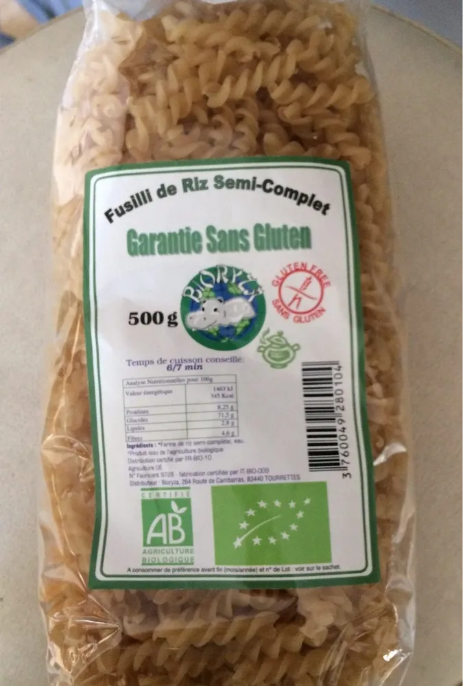 Fusilli de riz semi-complet sans gluten