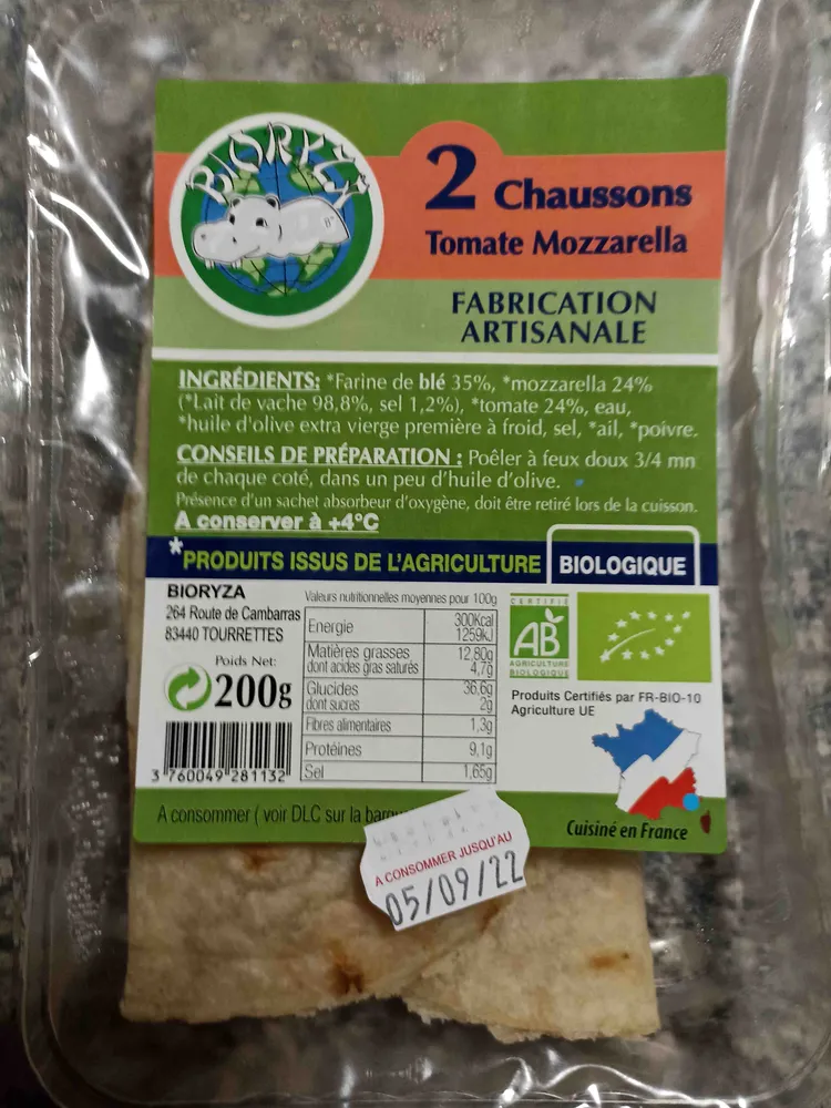2 chaussons tomates mozarella