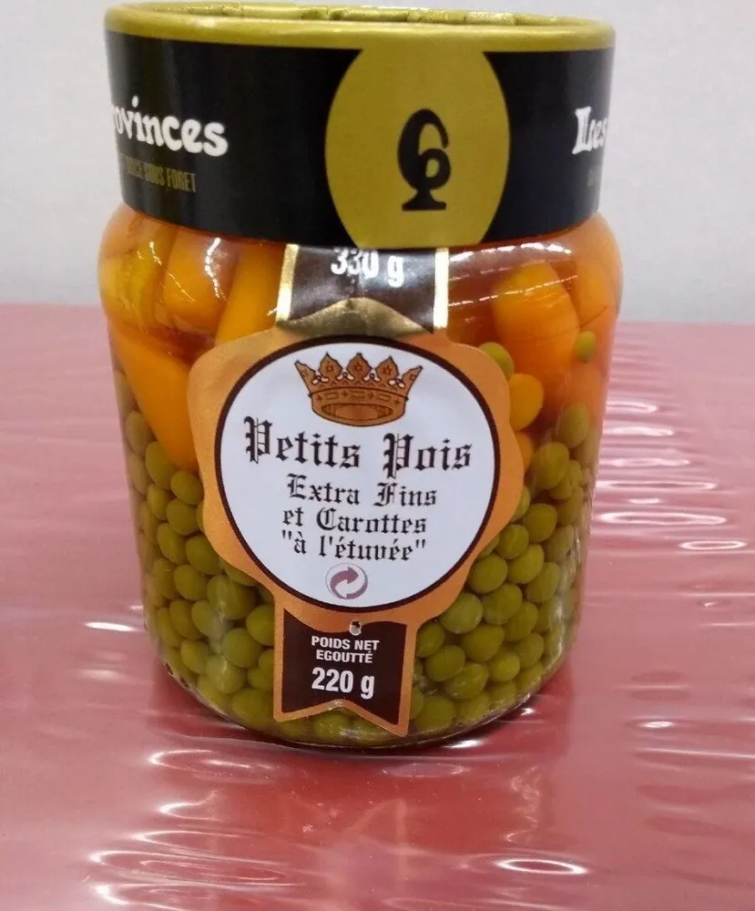 Petits pois extra fins et carottes à l etuvée