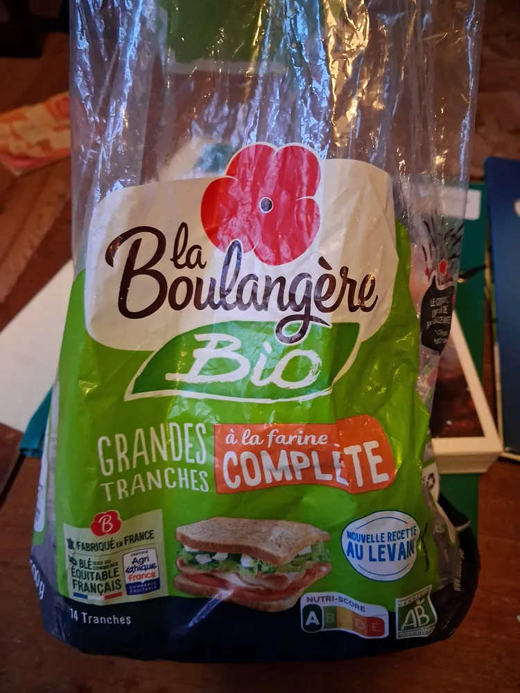 La boulangère bio  grandes tranches farine complete