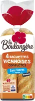 4 Baguettes viennoises complètes sans sucres ajoutés 340g