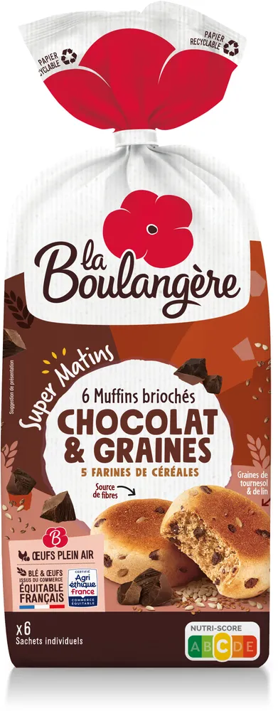 Muffins brioches chocolat graines 210g