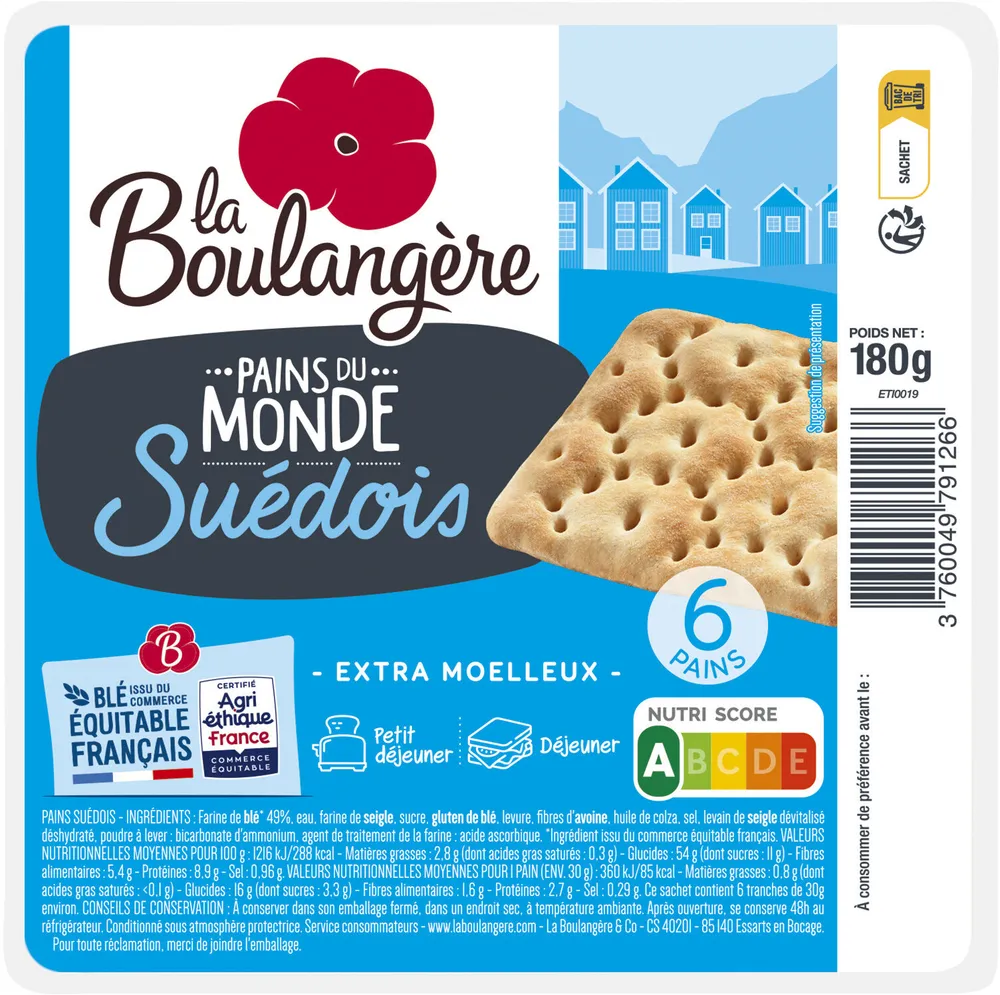 6 pains suedois 180g