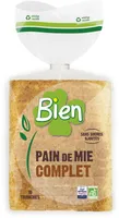 PAIN MIE SANDWICH BIO* COMPLET Sans sucres ajoutés 500G