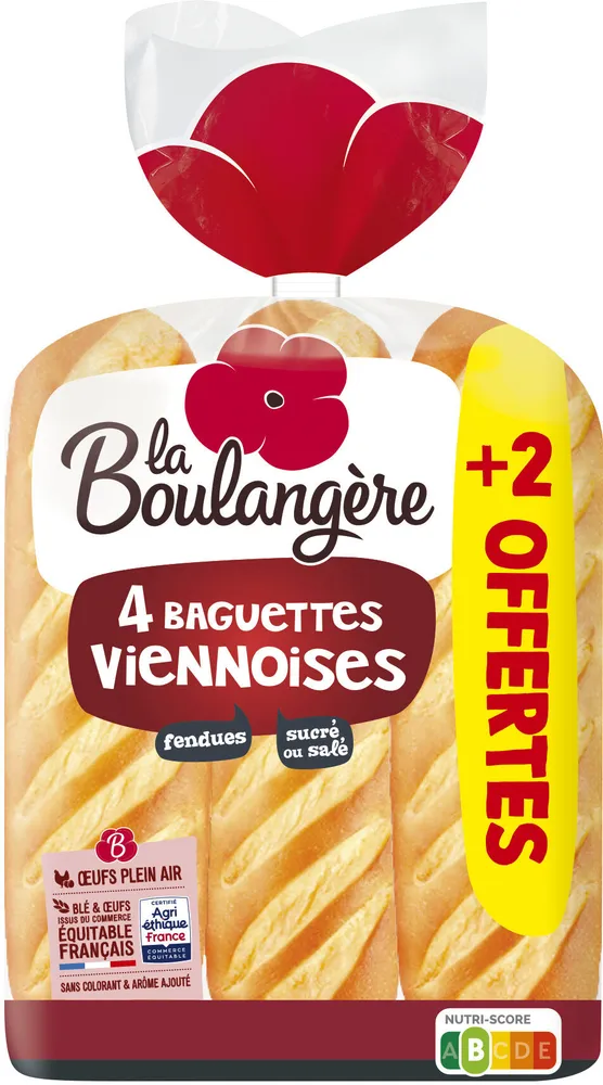4 Baguettes viennoises + 2 offertes 510g