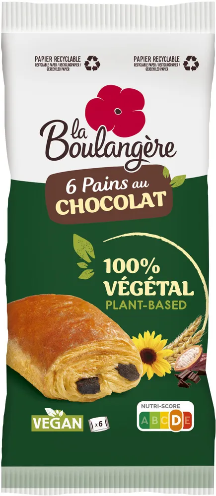 6 pains au chocolat  100% Végétal